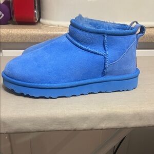 UGG Blue Suede Boots with Cozy Lining